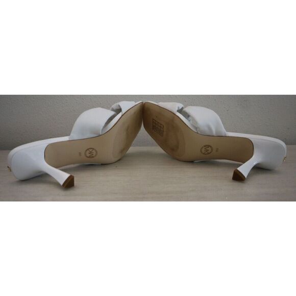 MICHAEL Michael Kors SG23L Women's Sz 8M White Elena Leather Heeled Sandals $135 - Picture 3 of 12